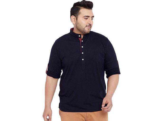 Bigbanana Plus Size Men&#39;s Henley T-Shirt