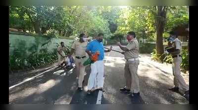 ട്രിപ്പിൾ ലോക് ഡൗൺ  വകവയ്ക്കാതെ ക്ലിഫ് ഹൗസിലേക്ക് ചാടിക്കടന്ന്  യുവമോർച്ച പ്രവർത്തകർ