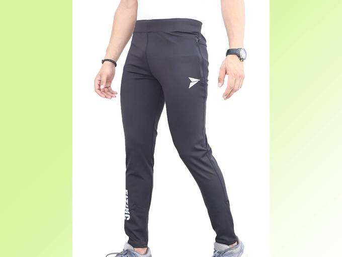 Fitinc Men&#39;s Gym &amp; Yoga Wear Stretchable Trackpant with Two Zipper Pockets