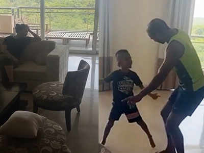 बीवी को डांस के लिए मनाने में बेटे का सपॉर्ट लेते दिखे शिखर धवन, वीडियो किया शेयर