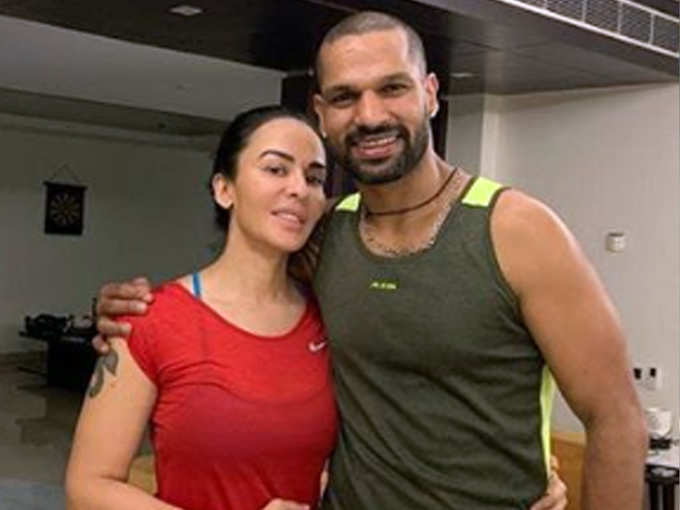 shikhar dhawan with wife ayesha