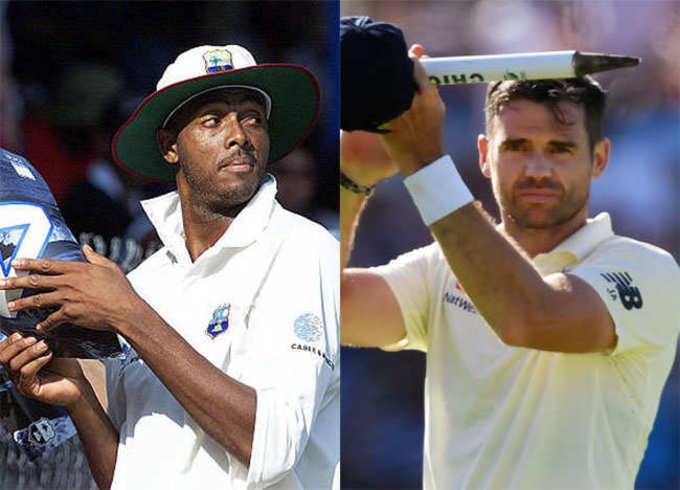 कर्टनी वॉल्श (वेस्टइंडीज) और जेम्स एंडरसन (इंग्लैंड)- 129 टेस्ट
