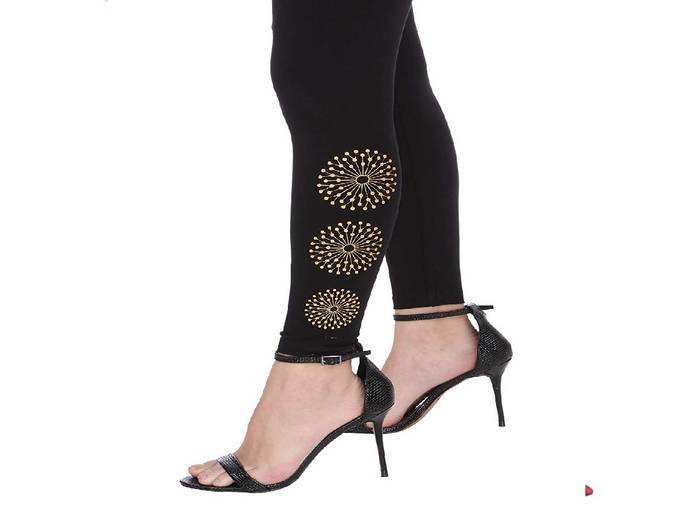 Plus Size Women&#39;s Ultrasoft Lycra Bottom Printed Ankle Length Designer Leggings