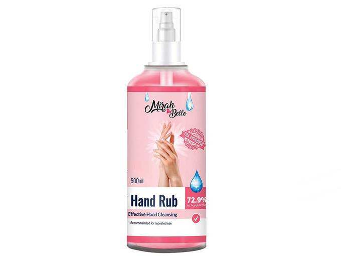 Mirah Belle - Rose Hand Rub Sanitizer Spray (500 ML) - FDA Approved (72.9% Alcohol) - Best for Men, Women and Children - Sulfate and Paraben Free - Vegan...