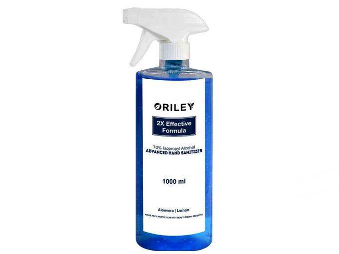 ORILEY Instant Hand Sanitizer 70% Isopropyl Alcohol Spray-based Liquid Rinse-free Germ Protection Palm Handrub (1000ml)