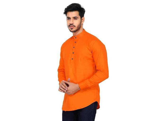 U-TURN Mens Cotton Short Kurta