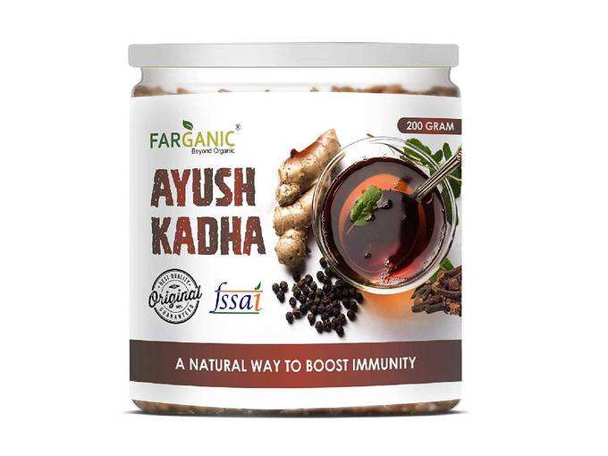 FARGANIC Ayush Kadha Mix / Kwath Powder for Immunity Booster - 200 Gm - Ayurvedic Herbal Kadha as per Aayush