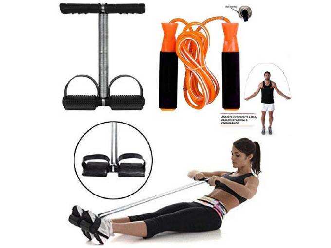 Consonantiam Tummy Trimmer Stomach and Weight Loss Equipment with Skipping-Rope Jump Skipping Rope for Men, Women, Weight Loss.