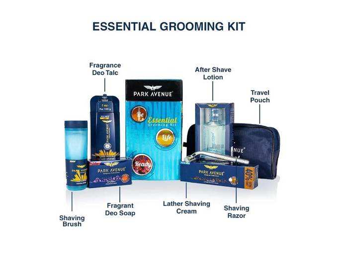 Roll over image to zoom in Park Avenue Essential Grooming Kit (Combo of 6 + Travel Pouch)
