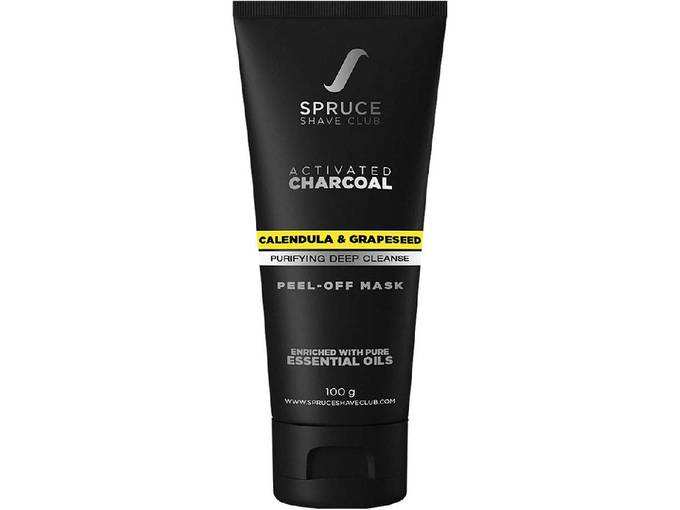 Spruce Shave Club Charcoal Peel Off Mask (100g) For Blackhead Removal &amp; Deep Pore Cleansing - With Pure Essential Oils