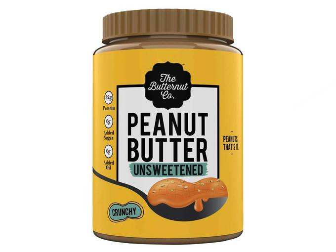 The Butternut Co. Peanut Butter Unsweetened, Crunchy 1KG (No Added Sugar, Vegan, High Protein, Keto)