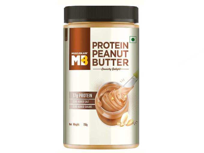 MuscleBlaze High Protein Natural Peanut Butter with Whey Protein - Unsweetened, Crunchy 750g