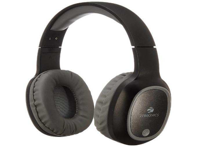 Zebronics Zeb-Thunder Wireless BT Headphone Comes with 40mm Drivers, AUX Connectivity, Built in FM, Call Function, 9Hrs* Playback time and Supports Micro SD Card (Black)
