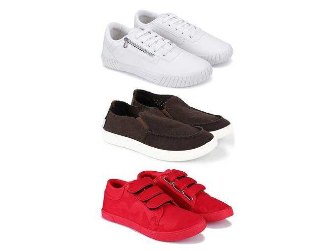 Zenwear Combo Pack of 3 Casual, Sneakers and Loafers Shoes for Men