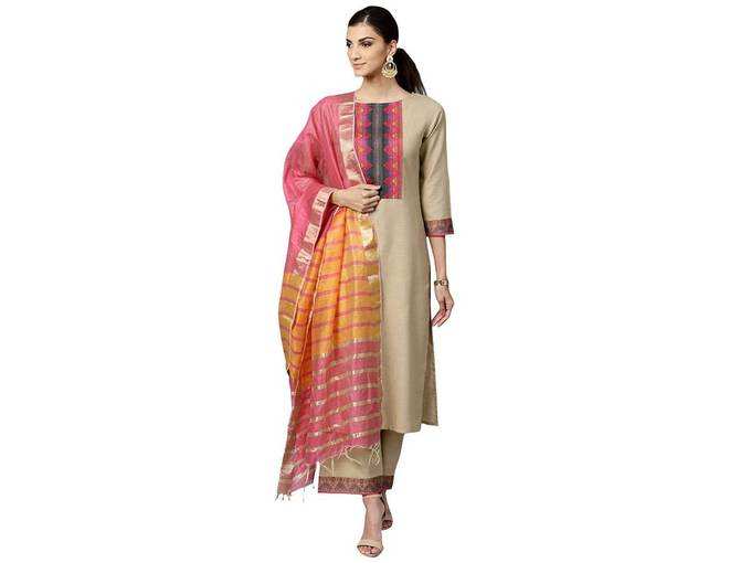 INDO ERA Women&#39;s Pure Cotton Salwar Suit