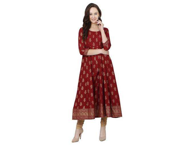 Poshak Women&#39;s Cotton / Crepe Anarkali Kurta