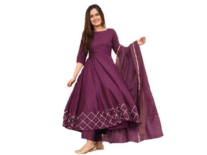 GoSriKi Women&#39;s Rayon Anarkali Kurta