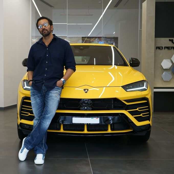 Rohit Shetty with his lamborghini Urus