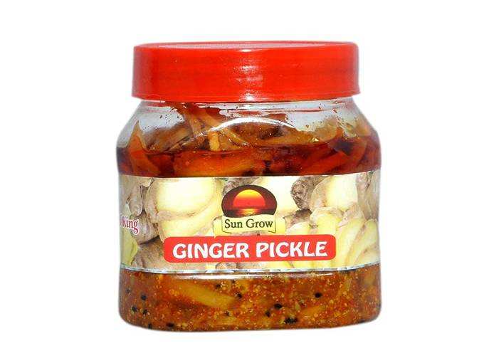 Sun Grow Organic Herbal Masala Ginger / Aadrak Ginger Pickle (500 g)