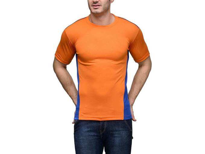 Scott International Men&#39;s Jersey Round Neck Sports Dryfit T-Shirt - Orange