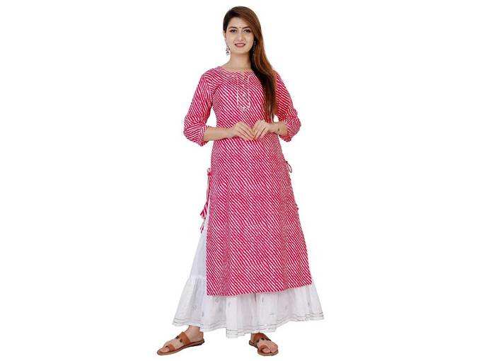 Sanganeri Kurti Women&#39;s Cotton Readymade Salwar Suit