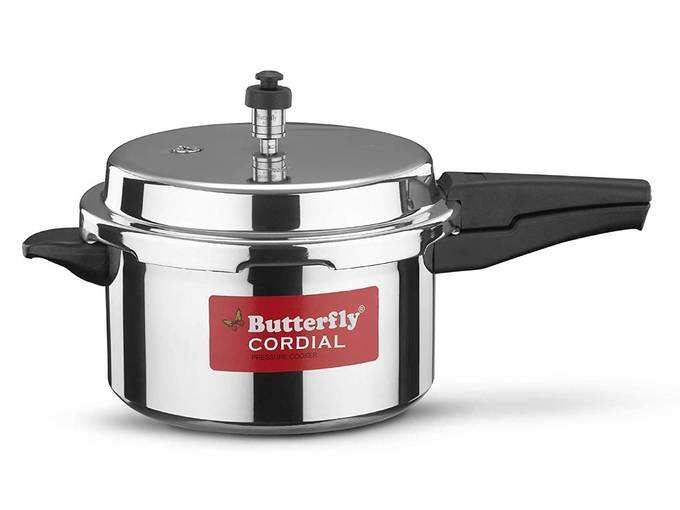 Butterfly Cordial Aluminium Pressure Cooker, 5 litres, Silver