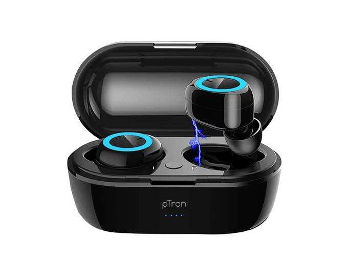 pTron Bassbuds in-Ear True Wireless Bluetooth Headphones (TWS) with Mic - (Black)