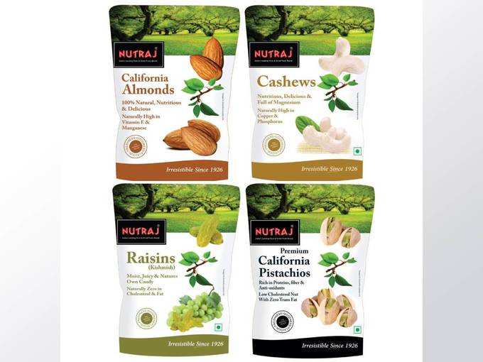 Nutraj Daily Needs Dry Fruits Combo Pack 1 Kg (Almonds 250g, Cashews 250gm, Pistachios 250g, Raisins 250g)