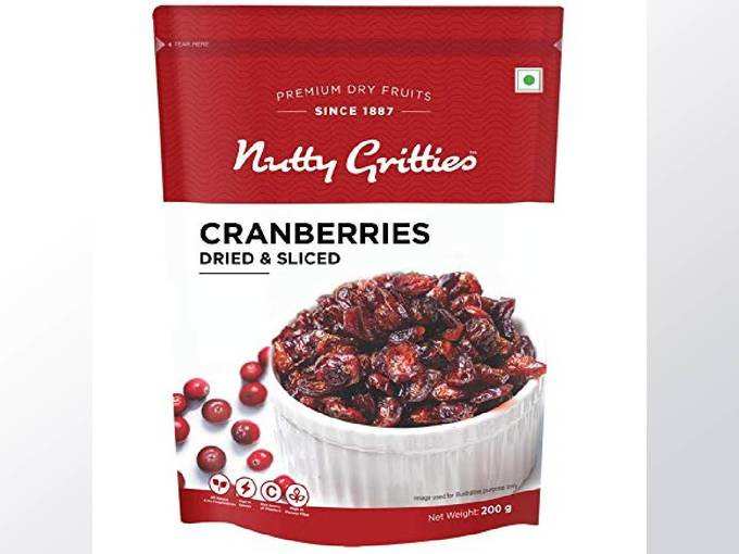 Nutty Gritties Cranberries Cranberry Dried Sliced - 200GMS