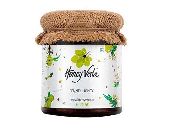 HoneyVeda 100% Natural Unprocessed Fennel Raw Honey - Unfiltered and Unpasteurized - 6 Natural Flavours Available - Mono Floral Honey - Improves Immunity ,...