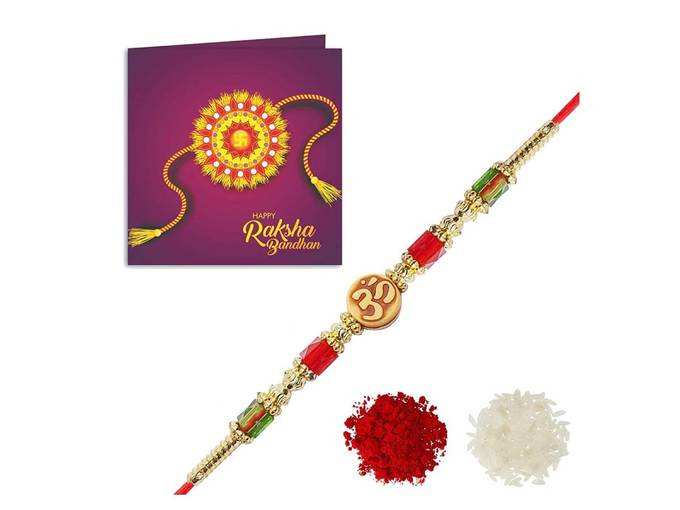 YouBella Rakhi and Greeting Card Combo for Brother (Multi-Colour) (YBRK_76)