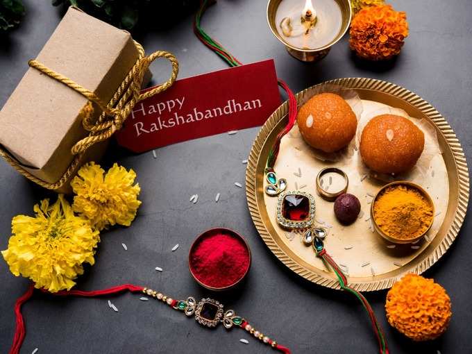 indian-festival-raksha-bandhan-with-rakhi-bracelets-presents-rice-and-picture-id1257015025