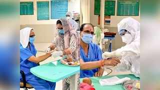 अस्पताल में मंत्री की पत्नी और नर्स ने बांधी सीएम को राखी, शिवराज ने सभी को दिया नेग