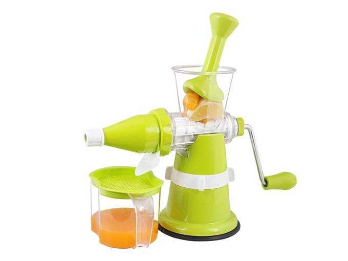 LIOMES Hand Juicer for All Types of Modern Fruit & Vegetable with Steel Handle Vacuum Locking System,Shake, Smoothies, Travel Juicer for All Fruits and...