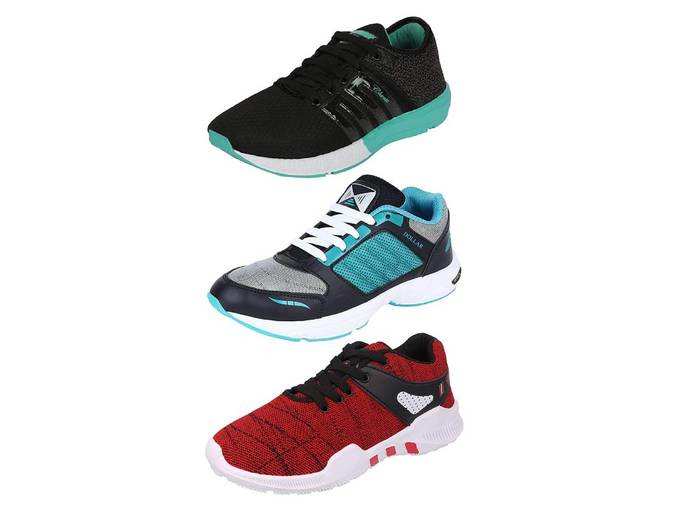 Chevit Men&#39;s Combo Pack of 3 Sports Shoes (Running, Gym, Walking Shoes)