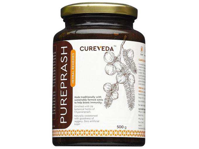 Cureveda™ Herbal Pureprash For Immunity Support for all age groups- Jaggery based, sugar free Chyawanprash (500gms)