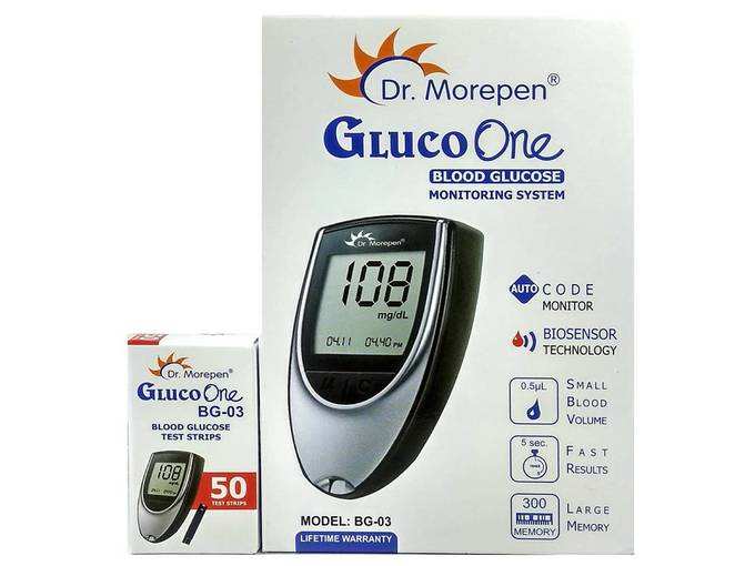 Dr. Morepen BG-03 Gluco One Glucometer Combo, 50 Strips (Multicolor)