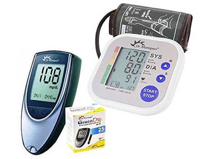 Dr. Morepen BP02 Blood Pressure Monitor and BG03 Glucose Check Monitor Combo (Black)