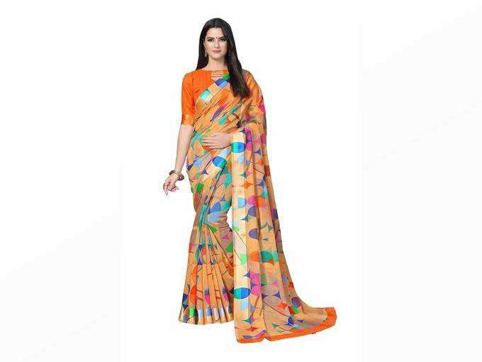 Divine International Trading Co Women&#39;s Satin Saree With Blouse Piece