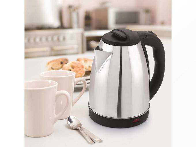 BMS Lifestyle Fast Boiling Tea Kettle Cordless, Stainless Steel Finish Hot Water Kettle – Tea Kettle, Tea Pot – Hot Water Heater Dispenser (2 Liter)