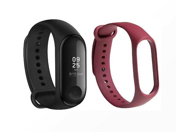 Mi Band 3 (Black) + Additional Strap (Red)