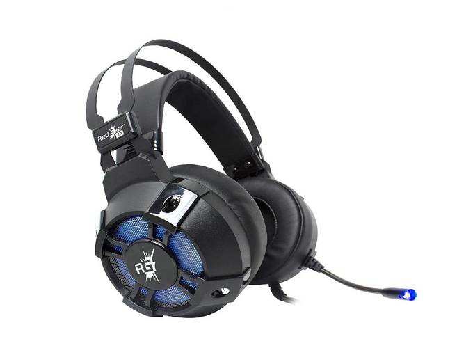 Redgear Cosmo 7.1 USB Wired Gaming Headphones with RGB LED Effect, Mic and in-line Controller for PC (Black