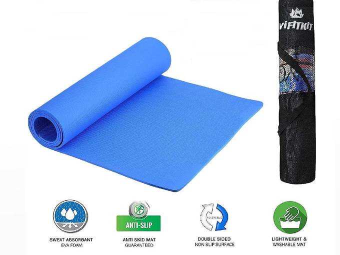 VIFITKIT® Yoga Mat Anti Skid EVA Yoga mat with Bag for Gym Workout and Flooring Exercise Long Size Yoga Mat for Men and Women (Make in India)