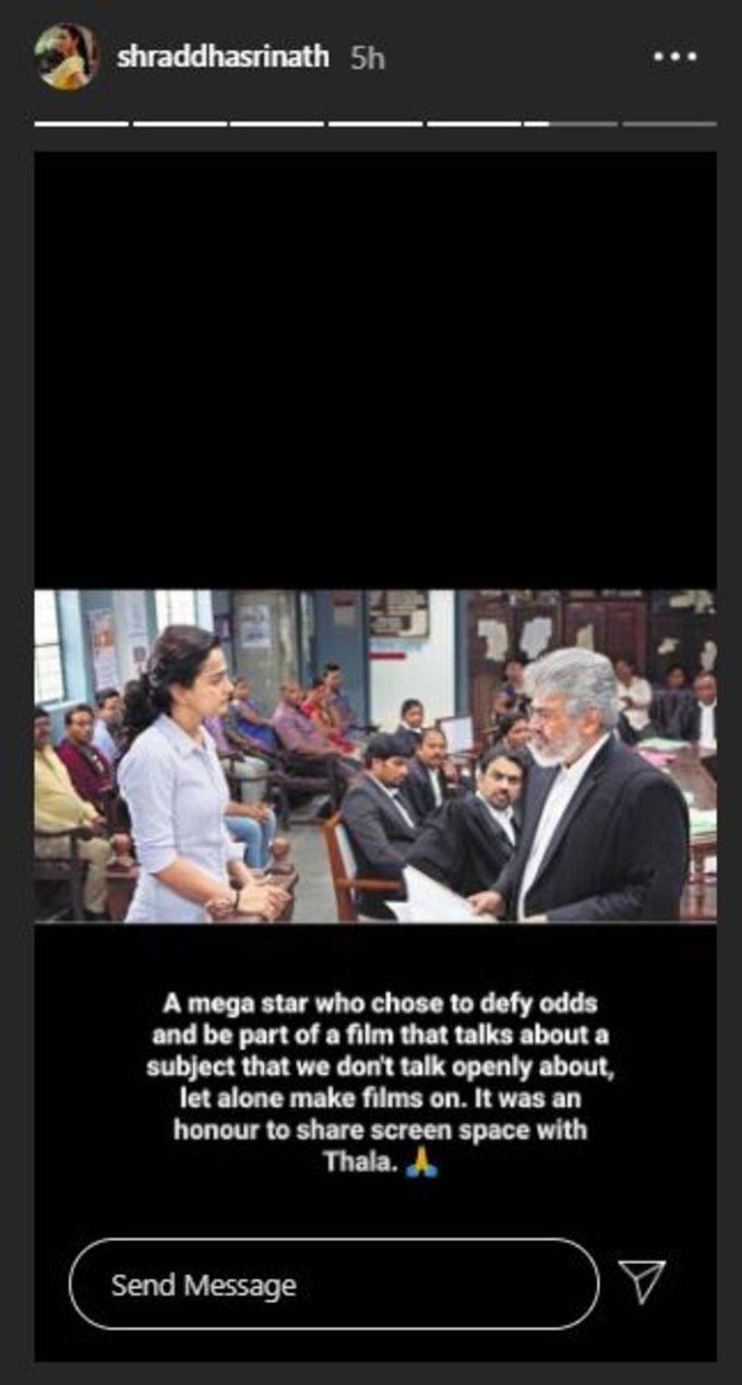 Shraddha Srinath about Ajith