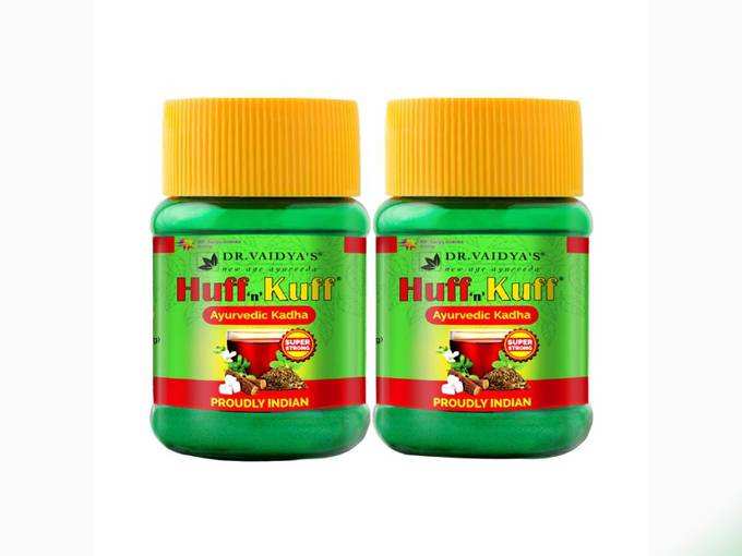 Dr. Vaidya&#39;s New Age Ayurveda | Huff &#39;n&#39; Kuff Ayurvedic Kadha | Immunity Boosting Kadha Powder | 50 gms Each (Pack of 2)