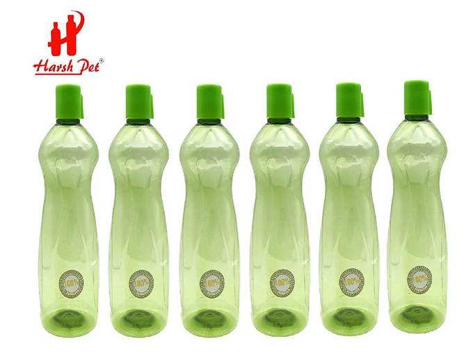 Harsh Pet Water Bottle,Fridge Bottle,Set of 6 (Multicolor) (Green, 1000ml)