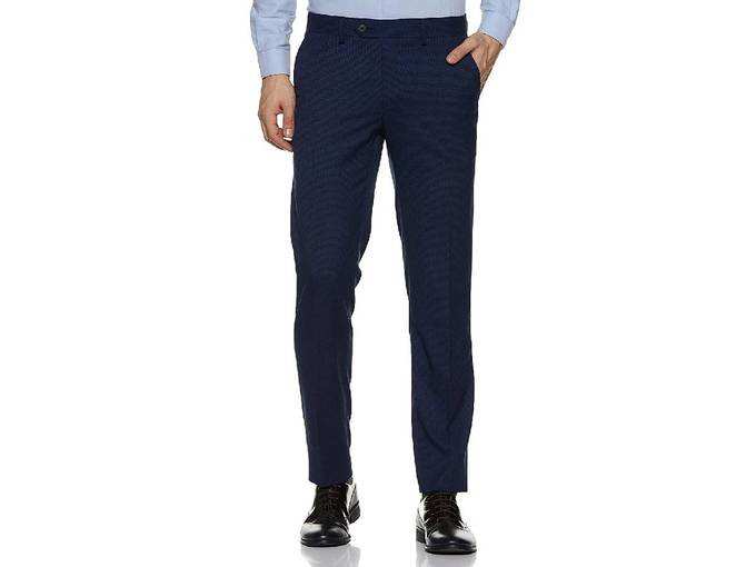 Peter England Men&#39;s Slim Fit Formal Trousers