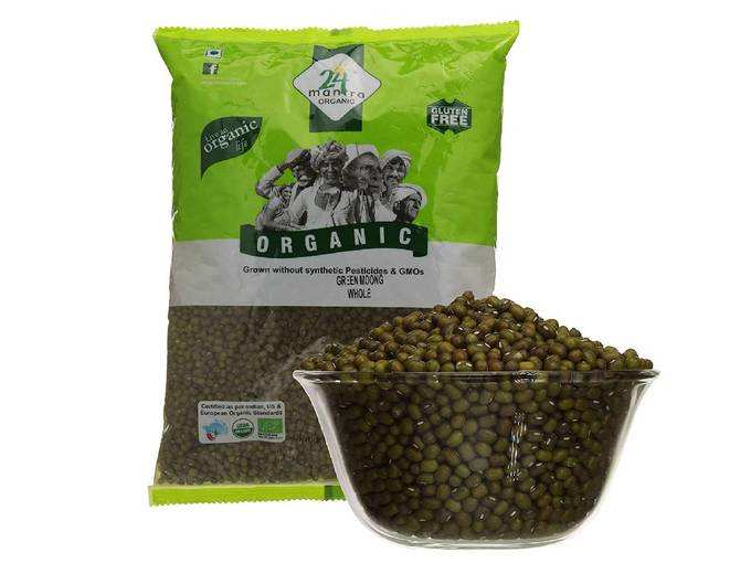 24 Mantra Organic Green Moong Whole, 1kg