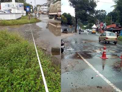 കനത്ത മഴയിൽ കോട്ടയം എംസി റോഡ് തകർന്നു; രാവിലെ ഒരു മണിക്കൂറിനിടെ രണ്ട് അപകടം, ദുരതത്തിലാകുന്നത് ബൈക്ക് യാത്രക്കാർ