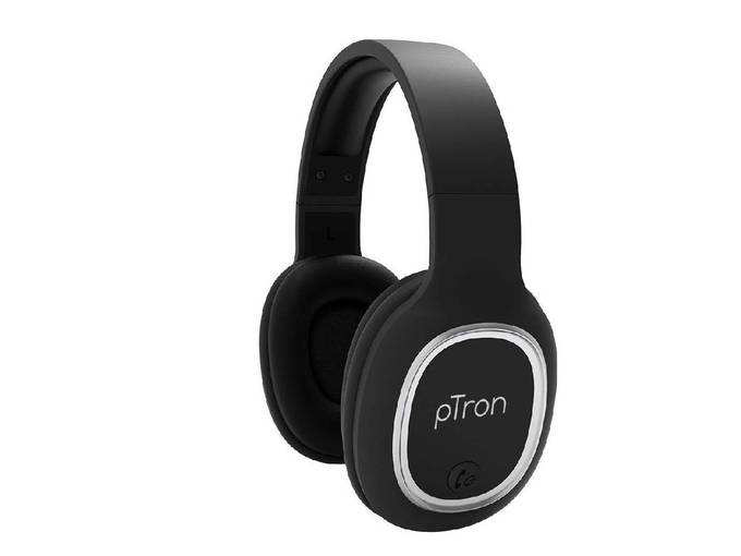 pTron Studio Over The Ear Wireless Bluetooth Headphones with Mic - (Black)